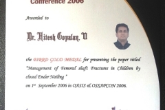 Gold-Medal-at-OASISCON-2006Orthopaedic-Association-of-South-Indian-States-1